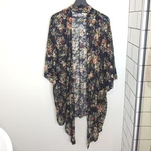 Pinky Boho Floral Lace Kimono Coverup Kaftan Layering Cardigan